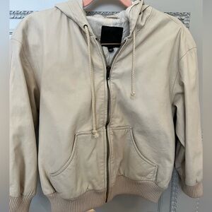 Joie Lambskin Leather Hoodie